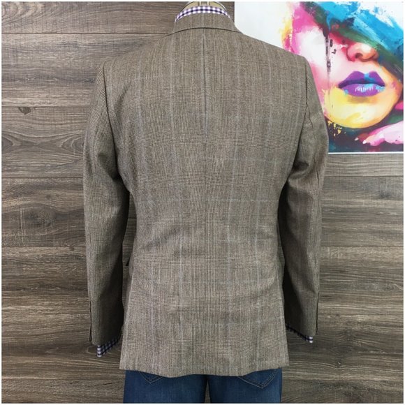 Stafford Mens Blazer Sport Coat Two Button Jacket Wool Size 40R Slim Casual Suit - Picture 6 of 13